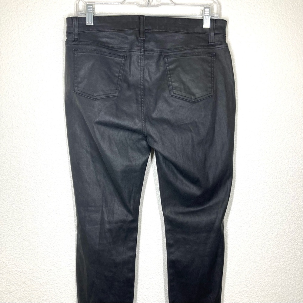 Eileen Fisher Waxed Black Jeans 10P Organic Cotton Coated Stretch Rock - Picture 10 of 16